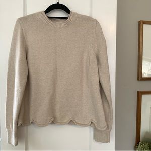 J. Crew scalloped hem sweater  | size L